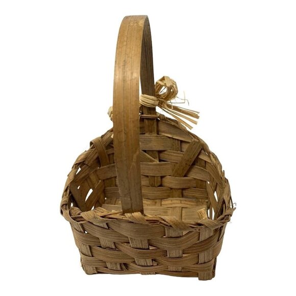 Halloween Vintage Woven Basket Black Cat Pumpkin Design Rustic Bow Handcrafted - Picture 5 of 9